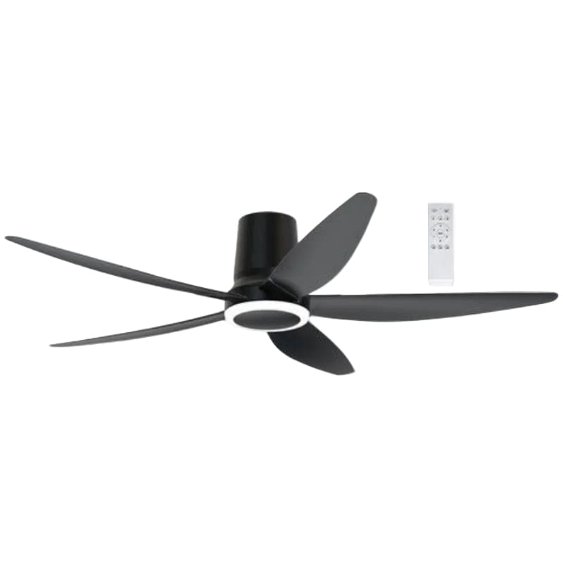 Bright Star Ceiling Fan Brightstar FCF119 BLACK 18W LED CCT 35W Dc Motor 5 ABS Blades Ceiling Fan Black with 6 Speed Remote Control