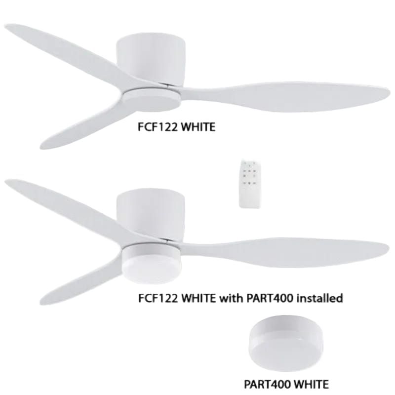 Bright Star Ceiling Fan Brightstar FCF122 WHITE 3 Blade 35W Copper Coil DC Motor Ceiling Fan with Remote Contol with 6 Speed Control White
