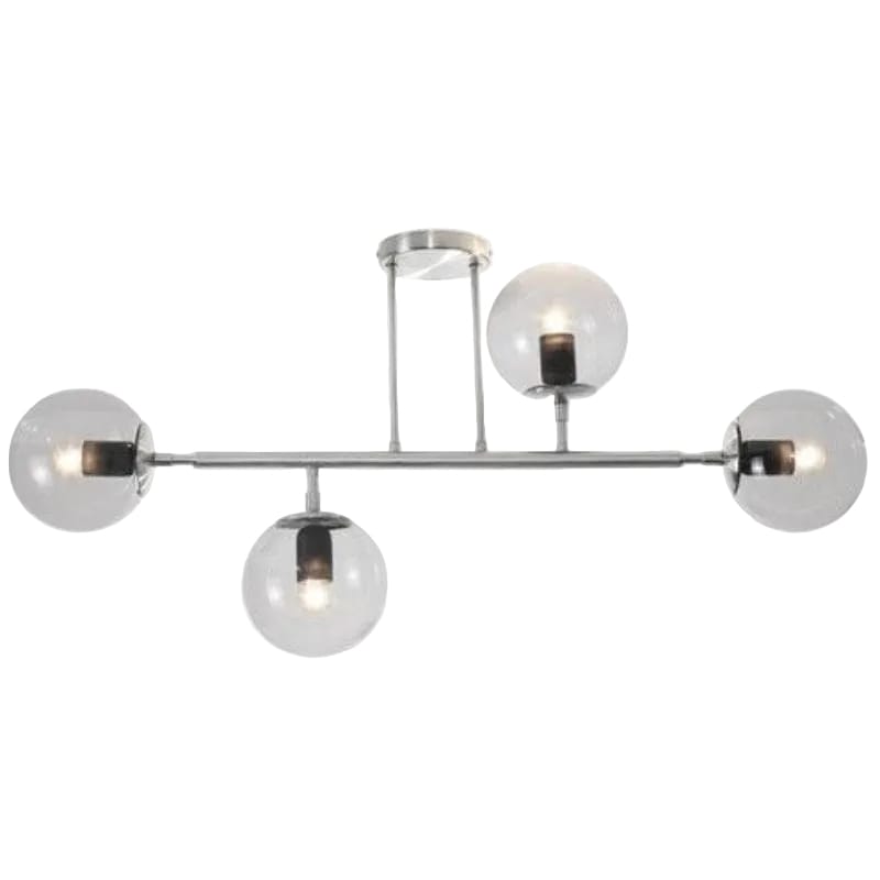 Bright Star Ceiling Fitting Brightstar CF561/4 SATIN Satin Chrome Ceiling Fitting with Clear Glass