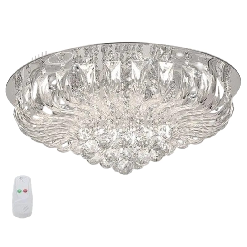 Bright Star Ceiling Light Brightstar CF010/12 CHROME 12 x 3W LED Metal Ceiling Fitting with Glass and Crystals