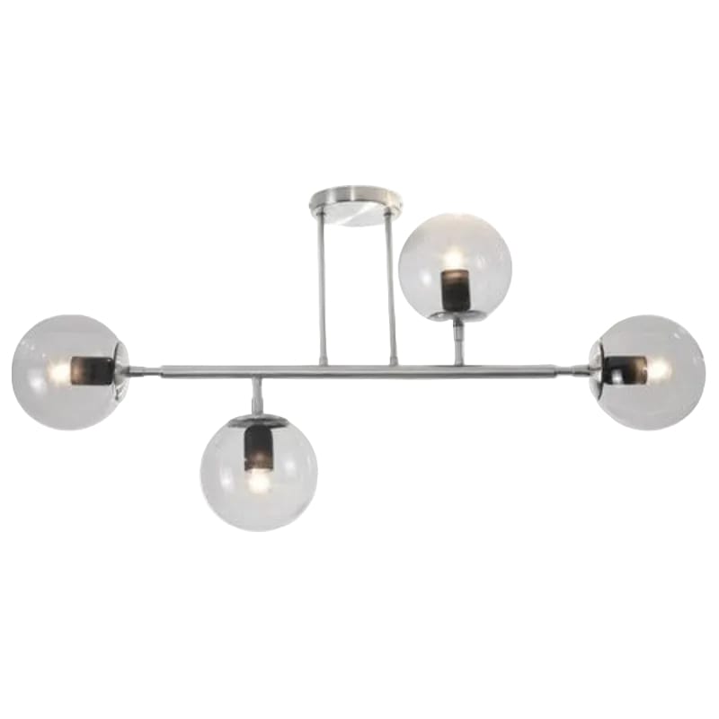 Bright Star Ceiling Light Brightstar CF561/4 SATIN Satin Chrome Ceiling Fitting with Clear Glass