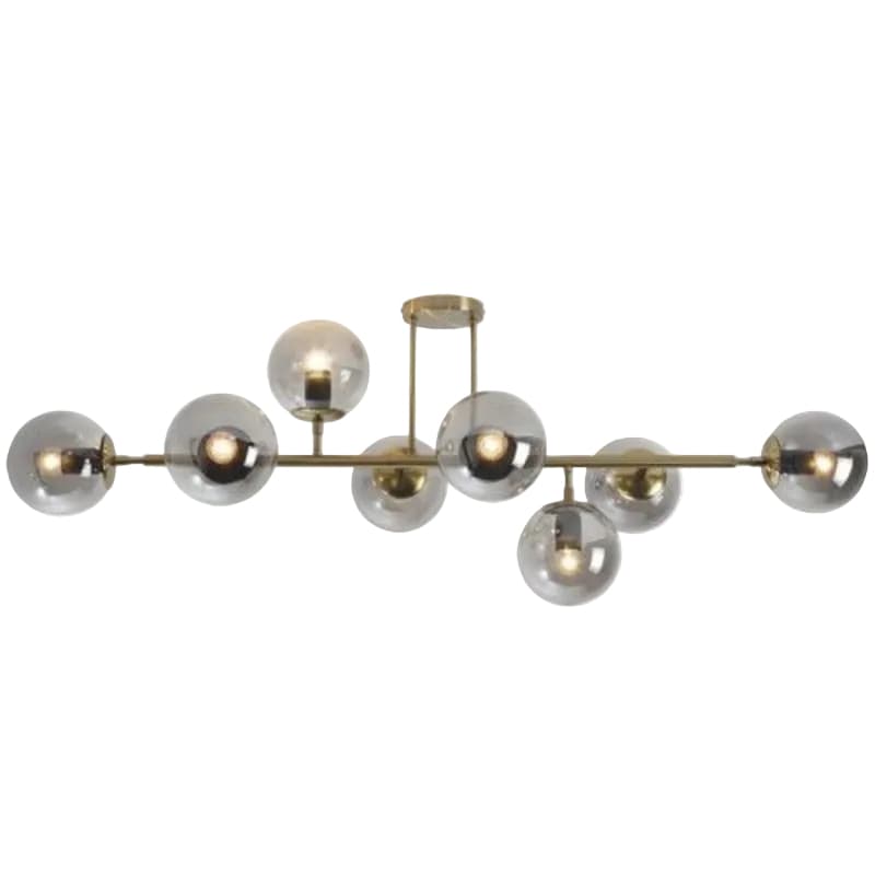 Bright Star Ceiling Light Brightstar CF562/8 GD/SM Satin Gold Metal Ceiling Fitting with Smoke Colour Glass