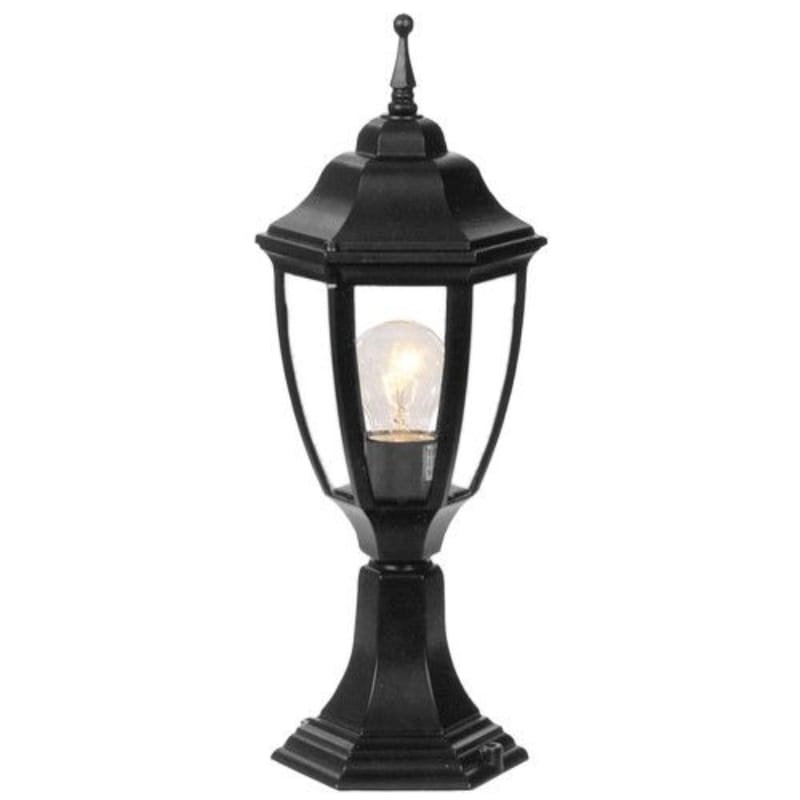 Bright Star Lantern Brightstar L224 BLACK 6 Panel Pillar Die Cast Aluminium Lantern Light Black