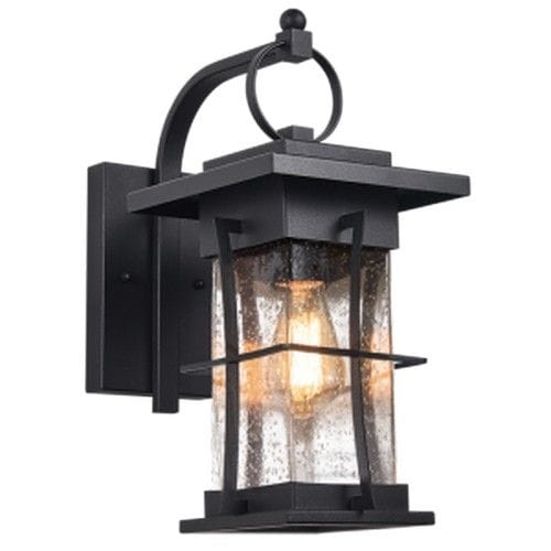 Bright Star Lantern Brightstar L351 BLACK Iron and Clear Speckled Glass Black