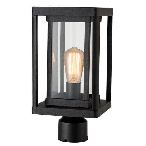Bright Star Lantern Brightstar L511 BLACK Aluminium Pillar with Clear Glass