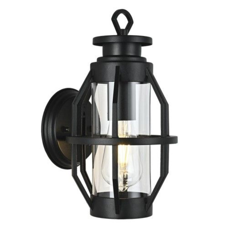 Bright Star Lantern Brightstar L571 BLACK Aluminium and Clear Glass IP44