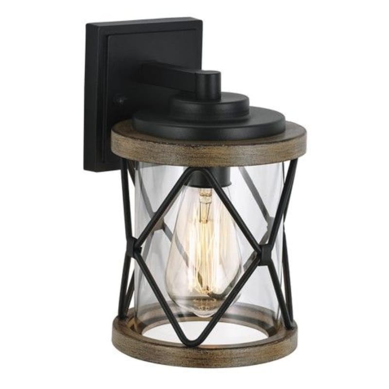 Bright Star Lantern Brightstar L576 BLACK Aluminium and Clear Glass IP44 Outdoor Wall Light Black