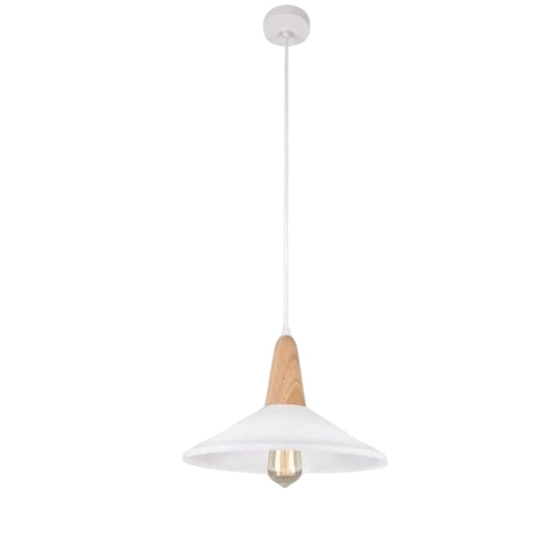Bright Star PENDANT Bright Star PEN371 White Metal and Wood