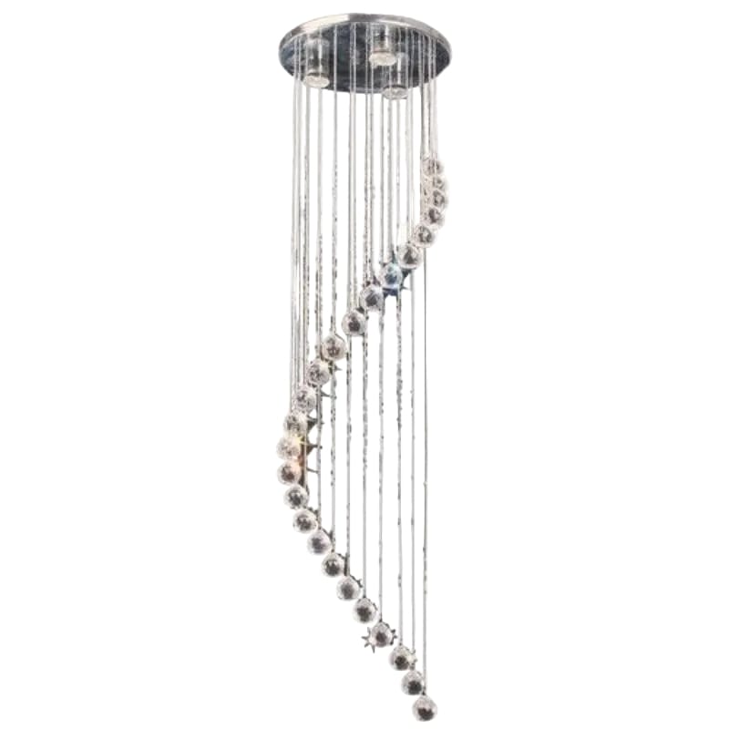 Bright Star PENDANT Brightstar PEN032/3 SATIN Chrome Pendant with Crystals