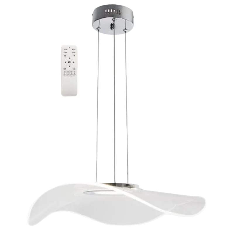 Bright Star PENDANT Brightstar PEN094/1 CHROME 14W Polished Chrome and Acrylic Pendant with Remote Control, CCT LED Chrome