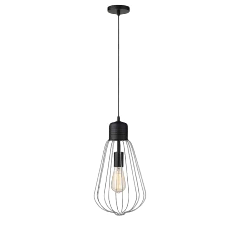 Brightstar PEN204 BLACK Metal Pendant with Chrome Frame Black