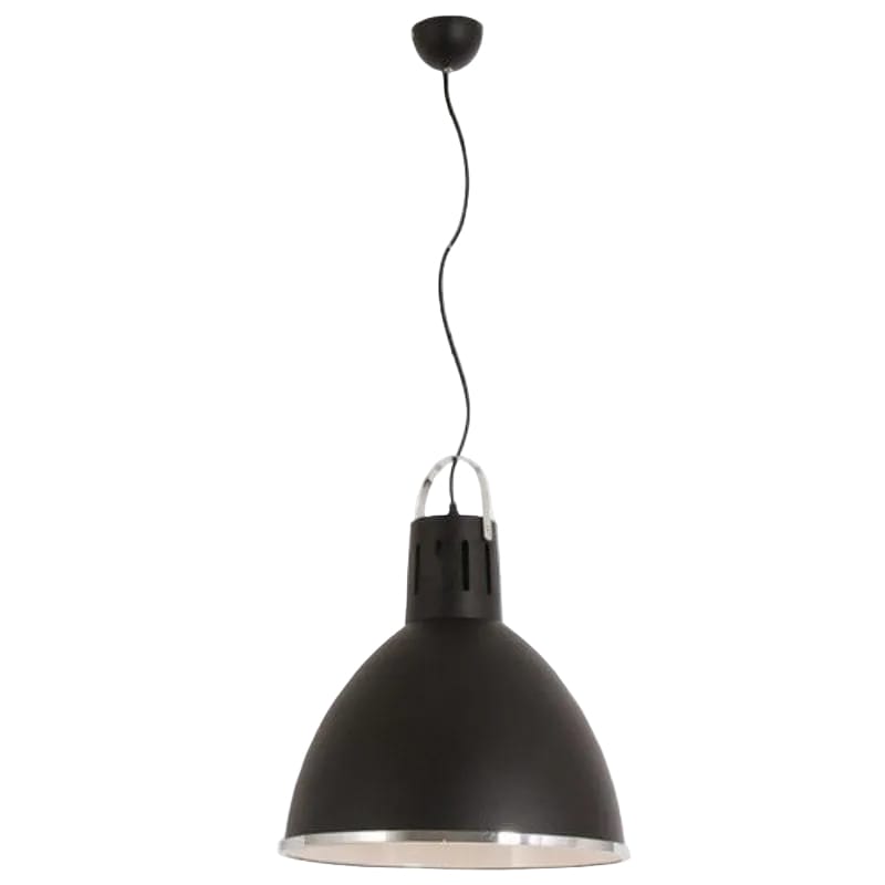 Bright Star PENDANT Brightstar PEN277/1 BK Matt Black Aluminium Pendant with Polished Chrome Trim