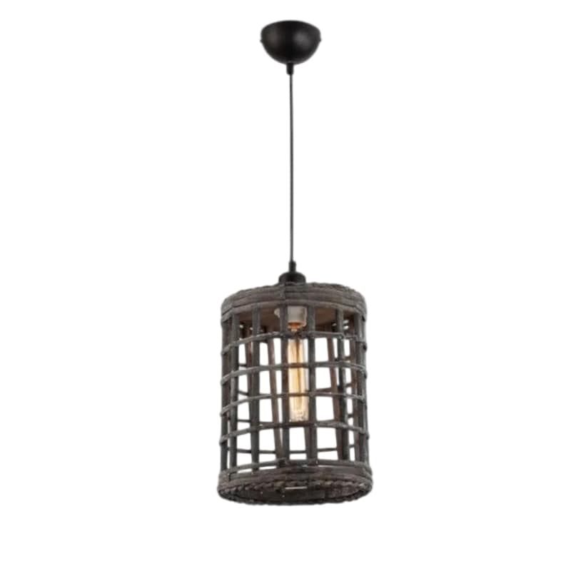 Bright Star Pendant Brightstar PEN642 RATTAN Iron and Rattan Pendant