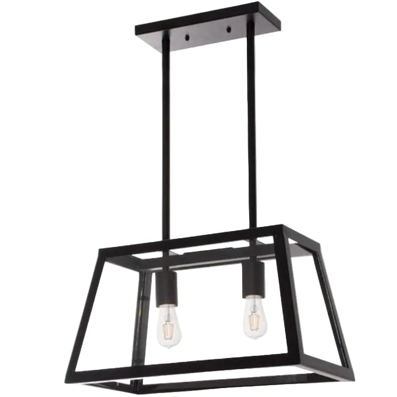 Bright Star PENDANT Brightstar PEN716 BLACK Metal Pendant with 4 Panels of Clear Glass
