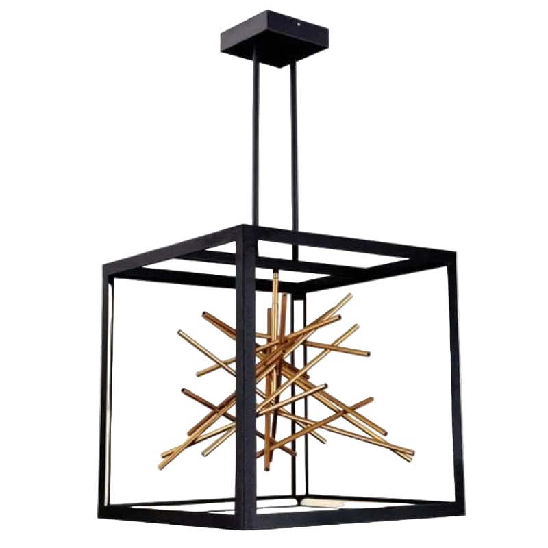 Bright Star PENDANT Brightstar PEN817 BLACK 72W LED Metal Pendant IP20 Black and Gold