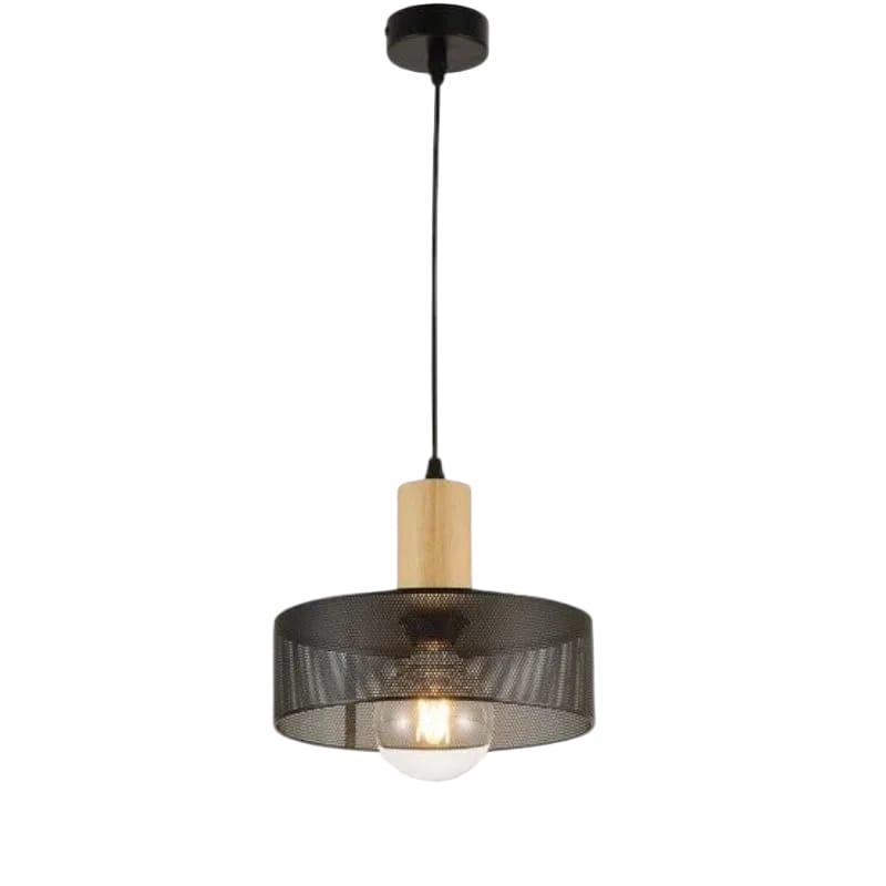 Bright Star PENDANT Brightstar PEN837 BLACK Metal and Wood Pendant
