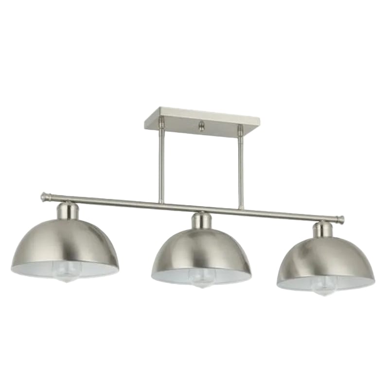 Bright Star PENDANT Brightstar PEN845/3 SATIN CHROME Pendant with White Inner Satin Chrome