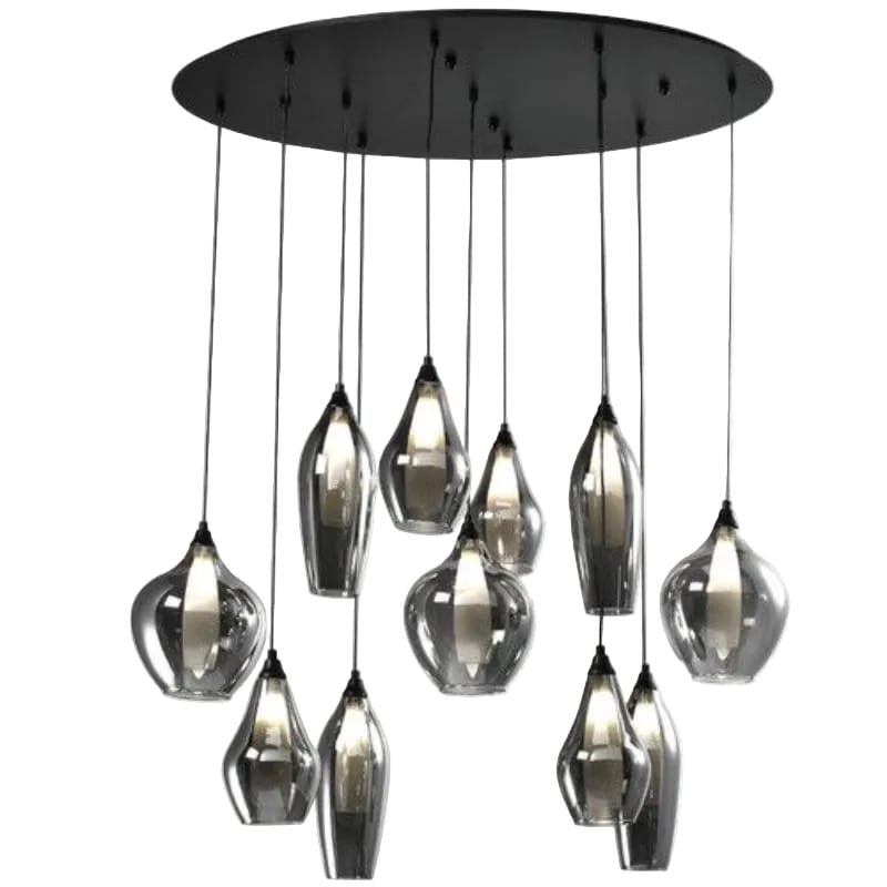 Bright Star PENDANT Brightstar PEN847/11 SMOKE Metal Pendant with Smoke Colour Outer Glass and Frosted Inner Glass