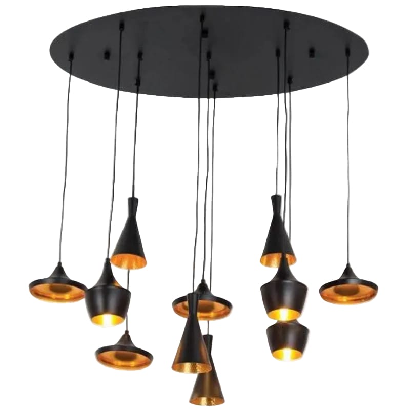 Bright Star PENDANT Brightstar PEN851/11 BLACK/GOLD 11 x 3W LED Metal Pendant Black Gold Black and Gold
