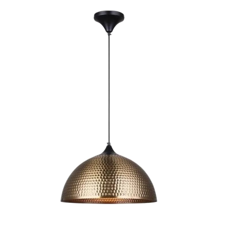 Bright Star PENDANT Brightstar PEN935 BK/AQ Metal Pendant with Hammered Metal Dome Black/Antique