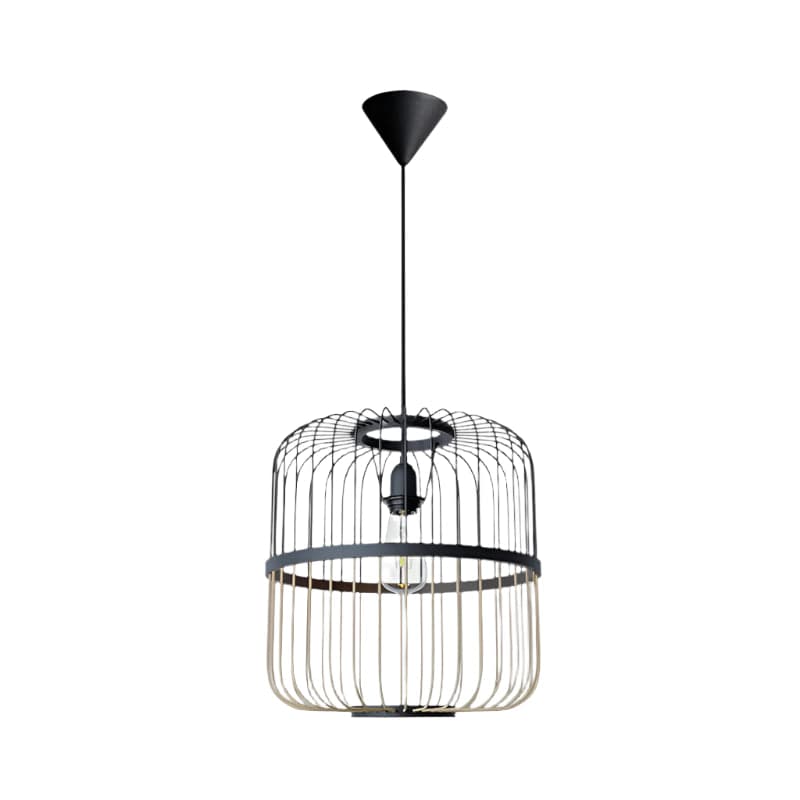 BRIGHT STAR Pendant Brightstar Pendant Bamboo Marble Wood Finish and Wood in Natural/Black PEN809