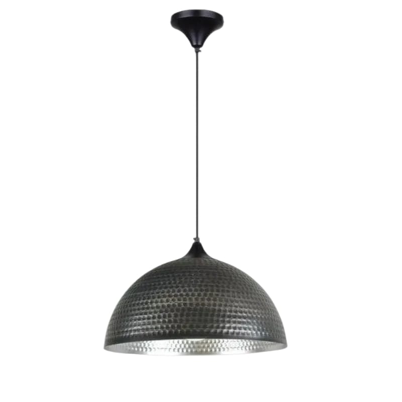 Bright Star pendants Brightstar PEN942 SL/AQ Metal Pendant with Hammered Metal Dome