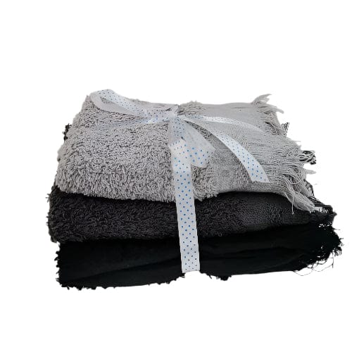 Bristol TOWEL Bristol Fringe Guest Towel 30 x 50cm 3 Pieces (Black/Grey/Silver) T5017G (7894397976665)