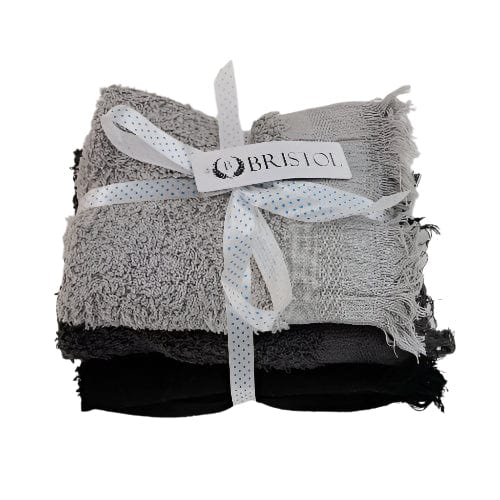 Bristol TOWEL Bristol Fringe Guest Towel 30 x 50cm 3 Pieces (Black/Grey/Silver) T5017G (7894397976665)