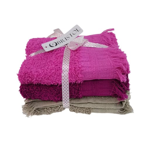Bristol TOWEL Bristol Fringe Guest Towel 30 x 50cm 3 Pieces (Cerise/Fuschia/Pebble) T5017G (7894399320153)