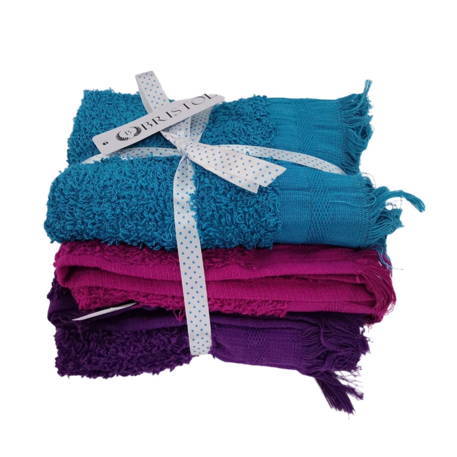 Bristol TOWEL Bristol Fringe Guest Towel 30 x 50cm 3 Pieces (Purple/Fuschia/Teal) T5017G (7894397845593)