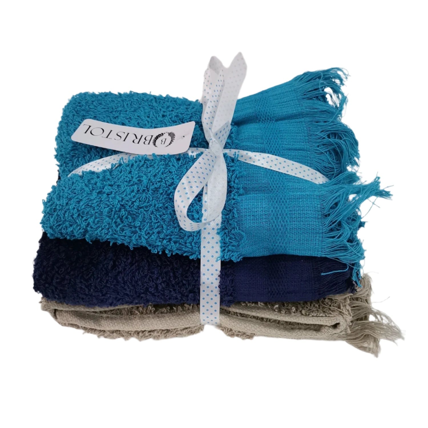 Bristol TOWEL Bristol Fringe Guest Towel 30 x 50cm 3 Pieces (Teal/Navy/Pebble) T5017G (7894399647833)