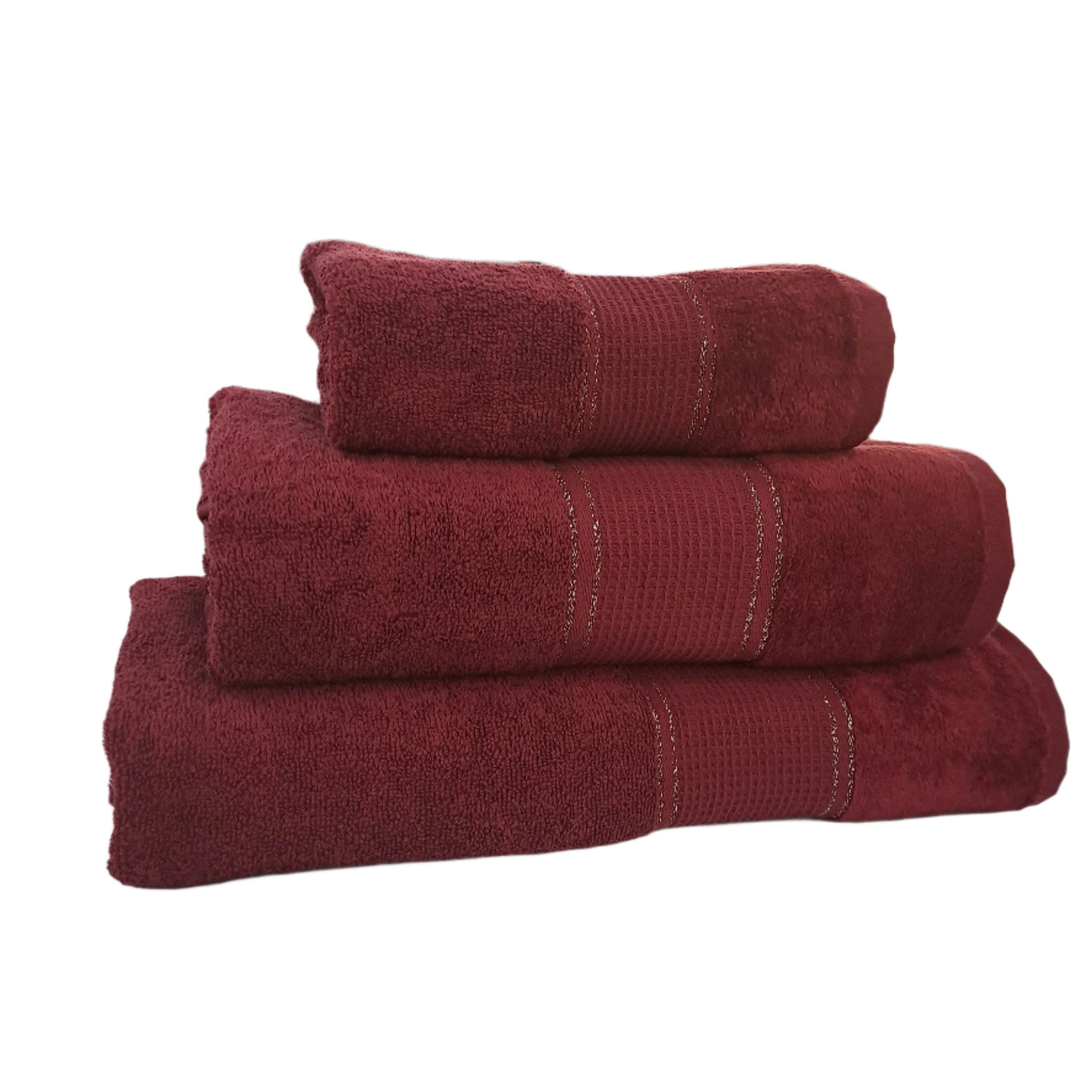 Bristol Towel Bristol Lurex Towels Burgundy (7513175228505)