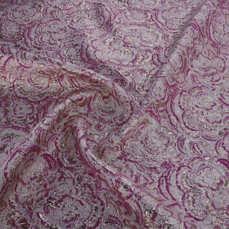 BROCADE dress fabric Pink Brocade Floral Embossed Fabric 150 cm