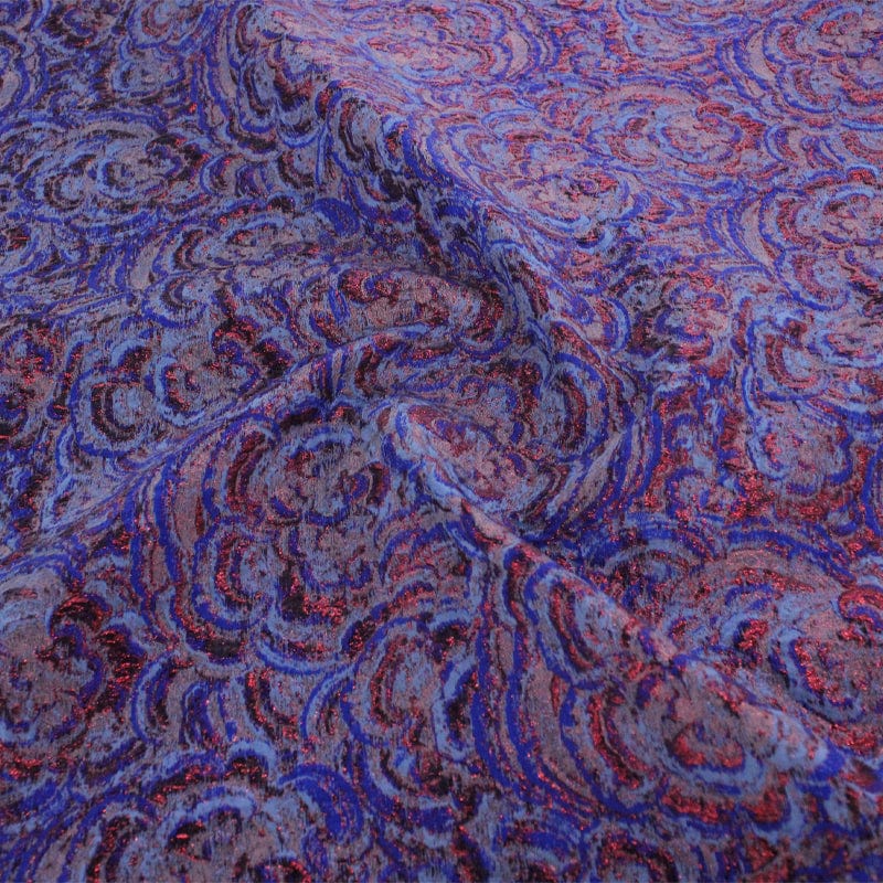 BROCADE dress fabric Purple Brocade Floral Embossed Fabric 150 cm