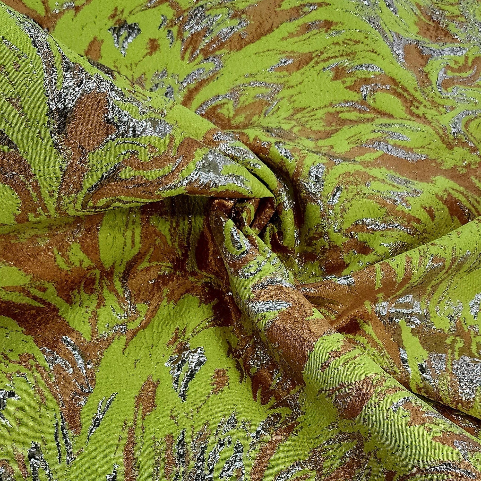 BROCADE Dress Fabrics Abstract Lurex Brocade Fabric Yellow 150 cm (7490040037465)