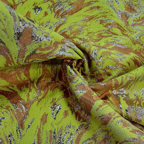 BROCADE Dress Fabrics Abstract Lurex Brocade Fabric Yellow 150 cm (7490040037465)