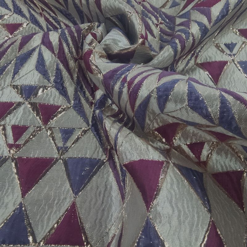 BROCADE Dress Fabrics Alexa Brocade Fabric Maroon/ Lavender 150cm (7475542523993)