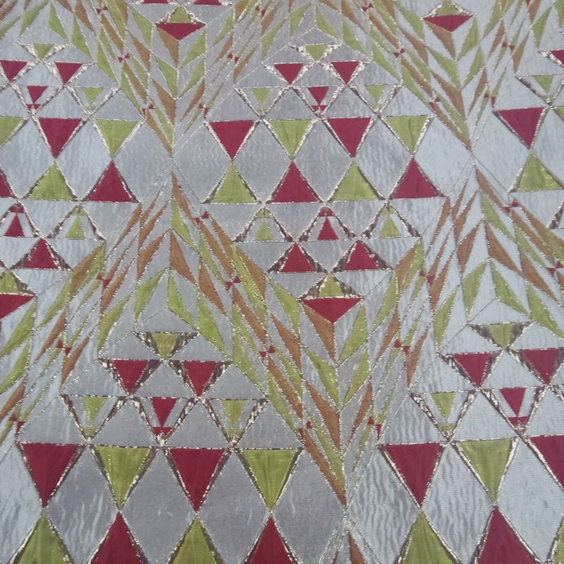 BROCADE Dress Fabrics Alexa Brocade Fabric Mustard/Red 150cm (7475521028185)