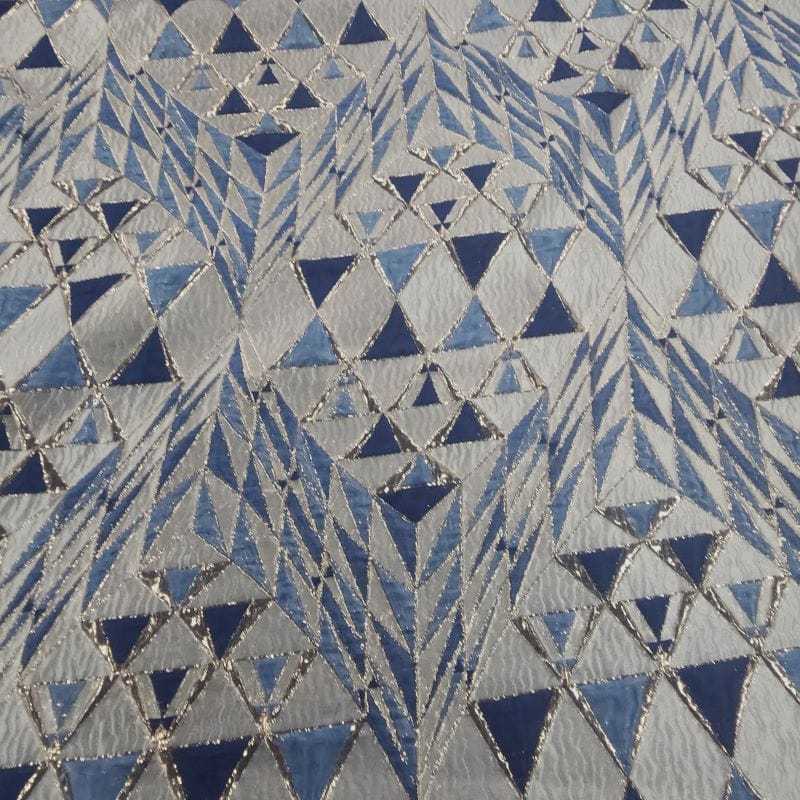 BROCADE Dress Fabrics Alexa Brocade Fabric Navy/Powder 150cm (7475520438361)