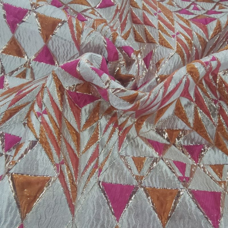 Alexa Brocade Fabric Pink/Rust 150 cm for Sale - ️View Prices Online