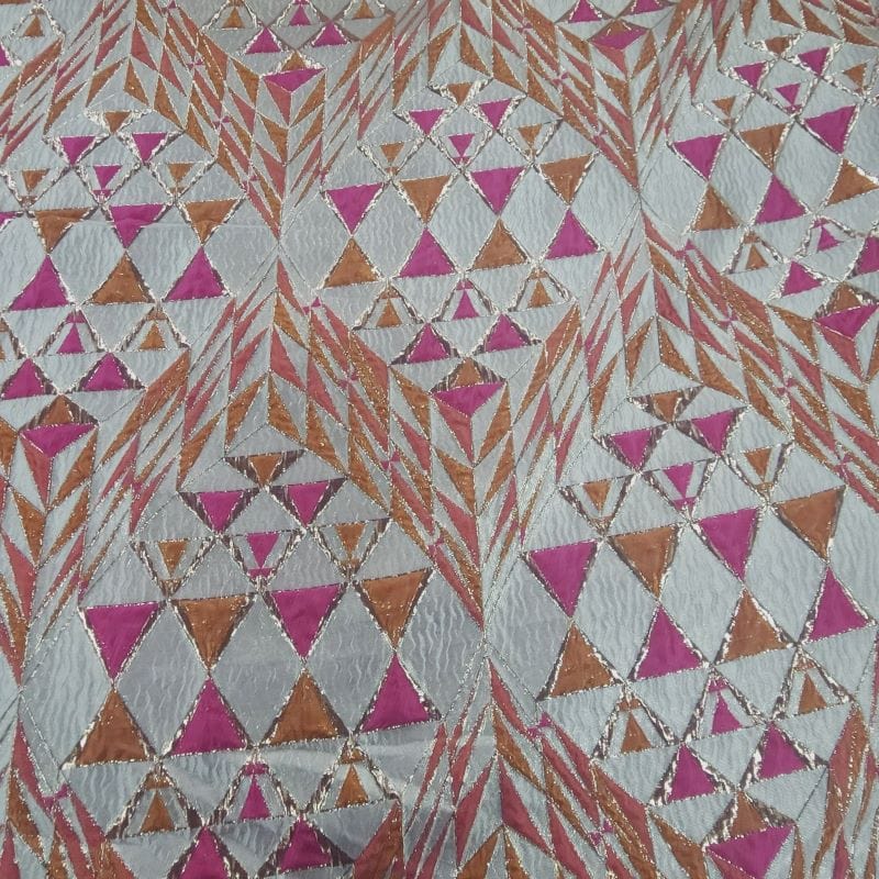 BROCADE Dress Fabrics Alexa Brocade Fabric Pink/Rust 150cm (7475521290329)
