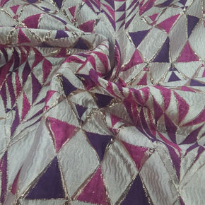 BROCADE Dress Fabrics Alexa Brocade Fabric Purple/Magenta 150cm (7475522011225)