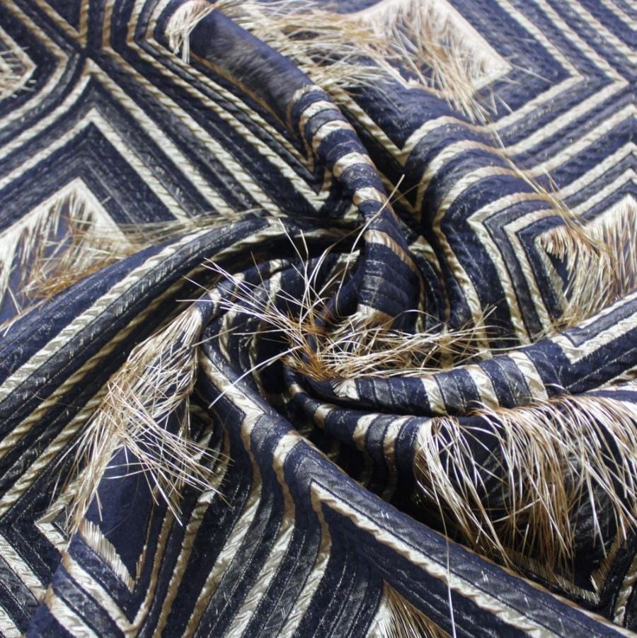 BROCADE Dress Fabrics Black Waterfall Brocade 150cm (7813651824729)
