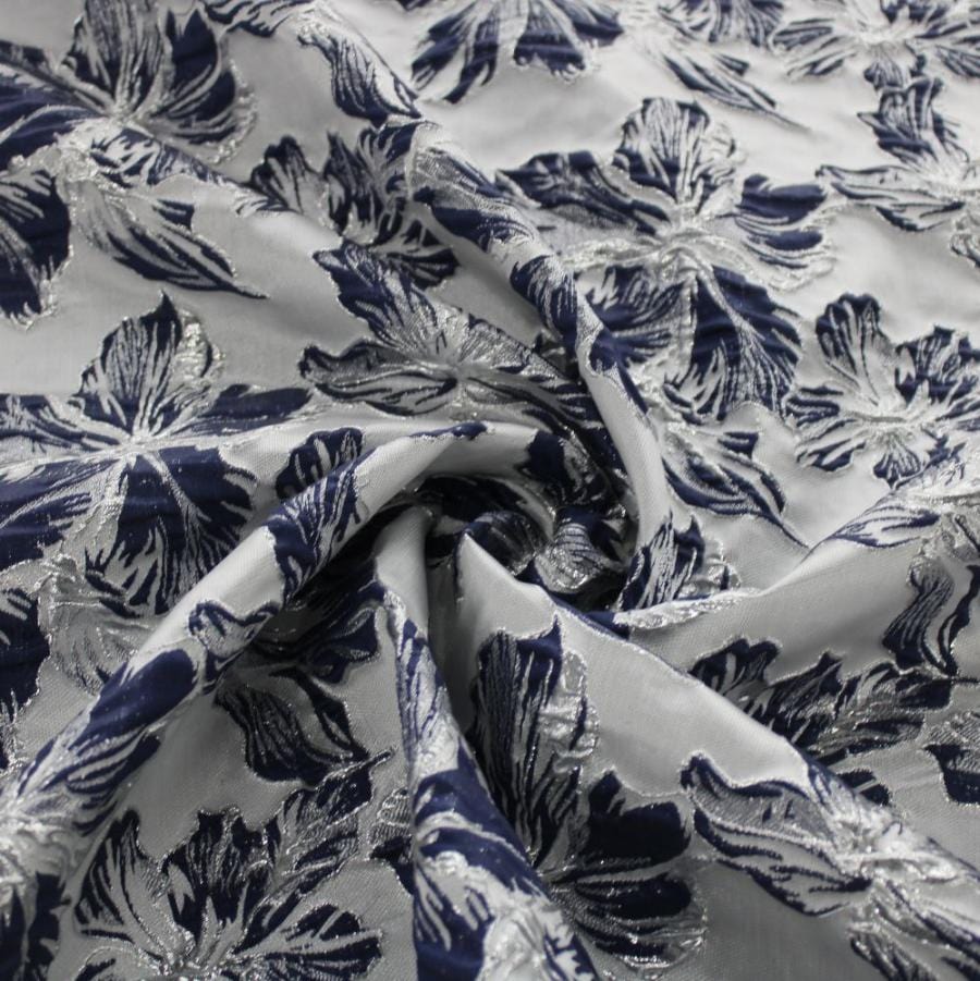 BROCADE Dress Fabrics Navy Brocade 150cm (7810329903193)