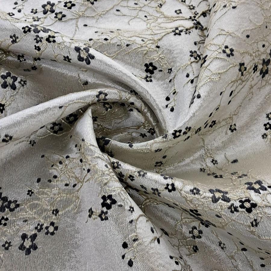 BROCADE Dress Fabrics Navy Brocade 150cm (7820579766361)