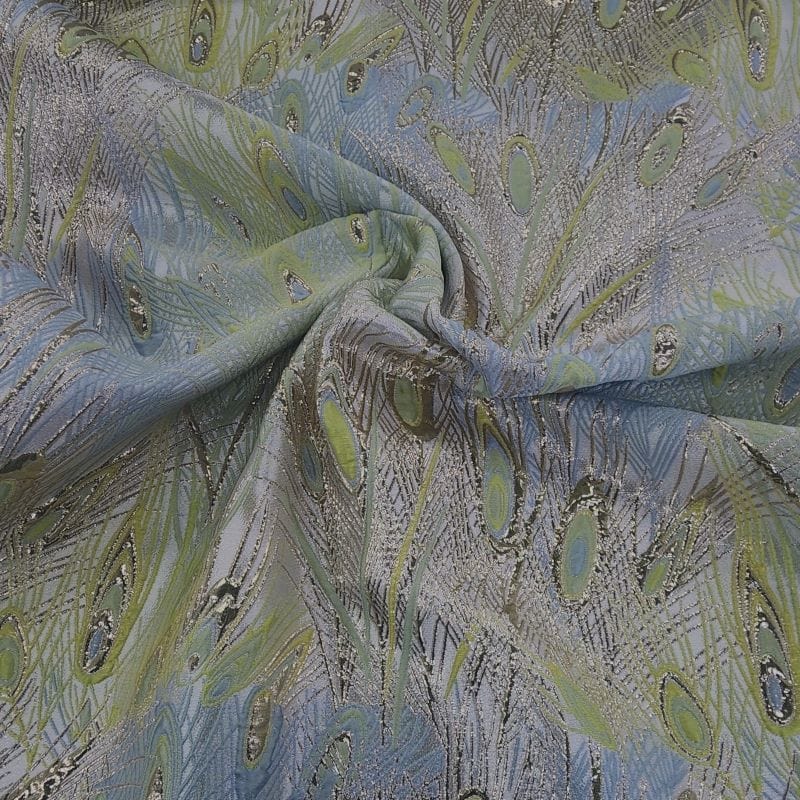 BROCADE Dress Fabrics Peacock Brocade Fabric Lime 150cm (7471934013529)