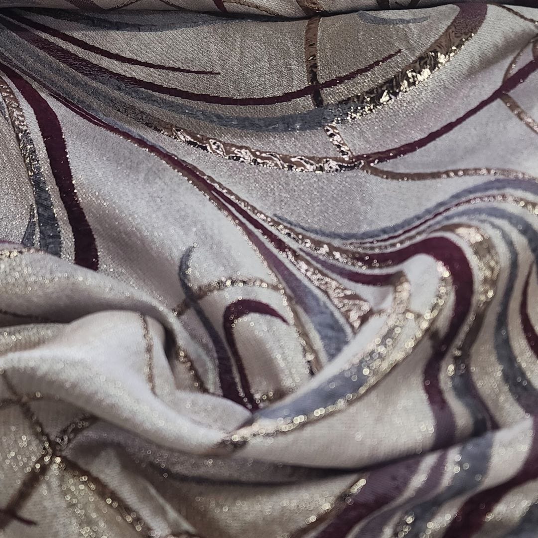 BROCADE Dress Fabrics Purple Clara Brocade Fabric 150cm