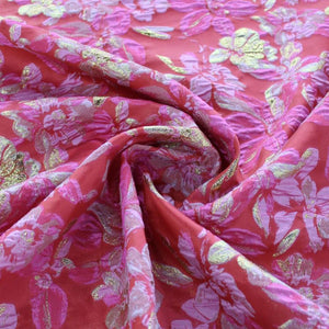 BROCADE Dress Fabrics Red Brocade 150cm (7810337996889)