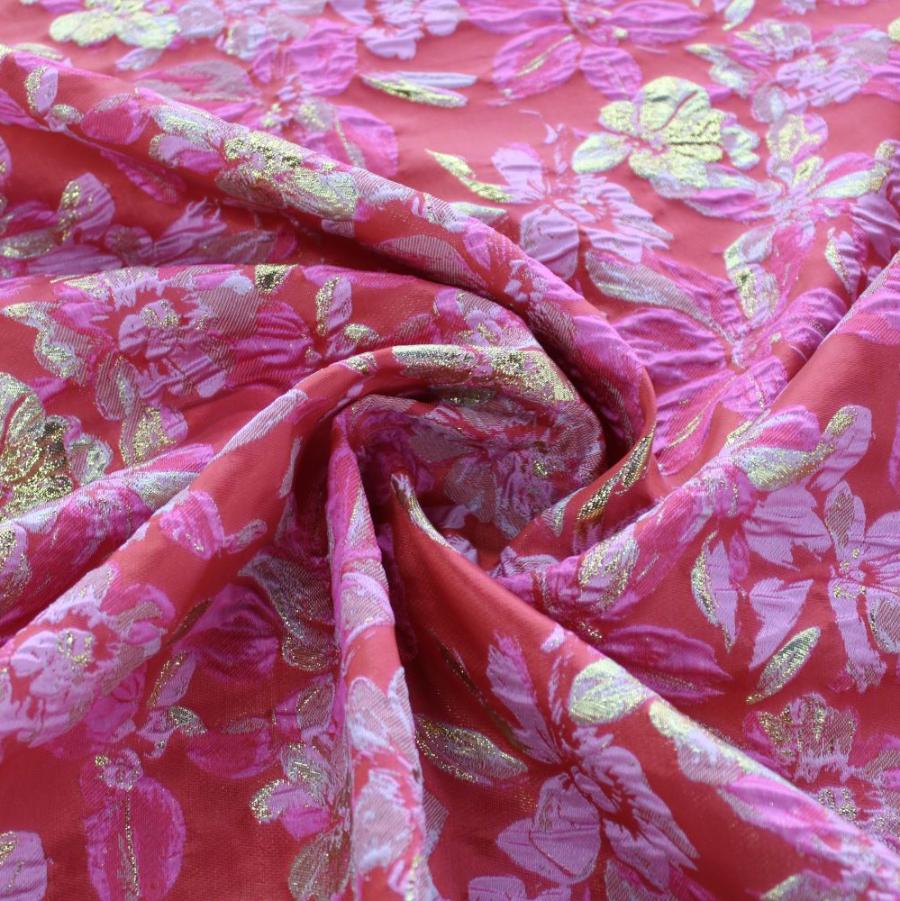 BROCADE Dress Fabrics Red Brocade 150cm (7810337996889)