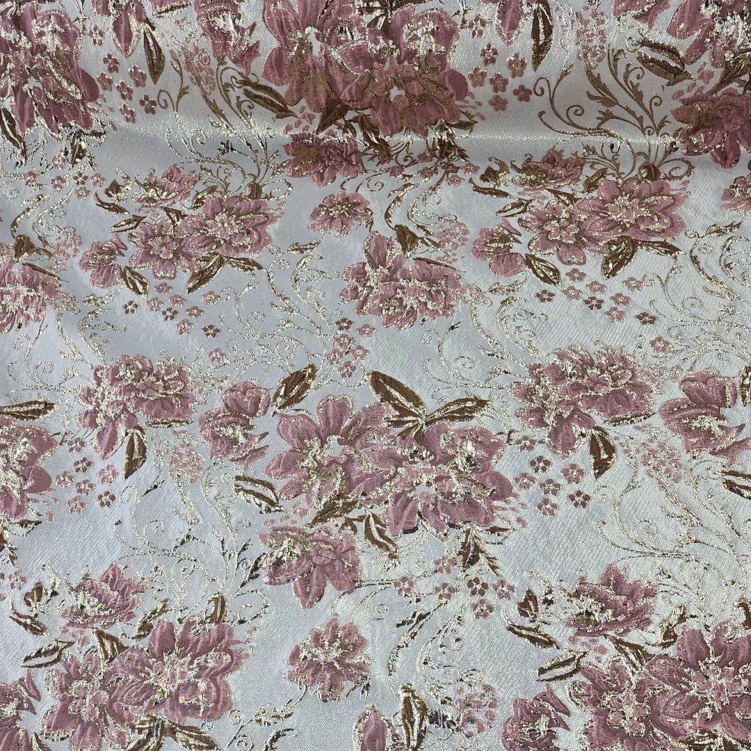 BROCADE Dress Fabrics Rosa Brocade Fabric Dusty 150cm (7400711979097)
